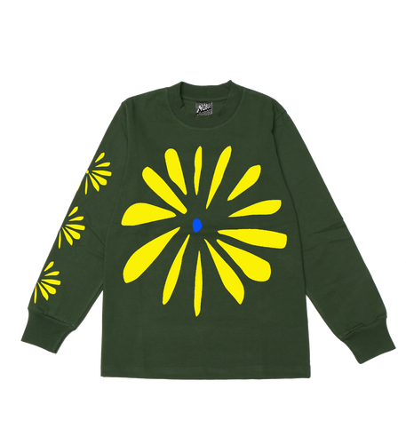 HD MOONFLOWER LOGO HEAVYWEIGHT GREEN L/S