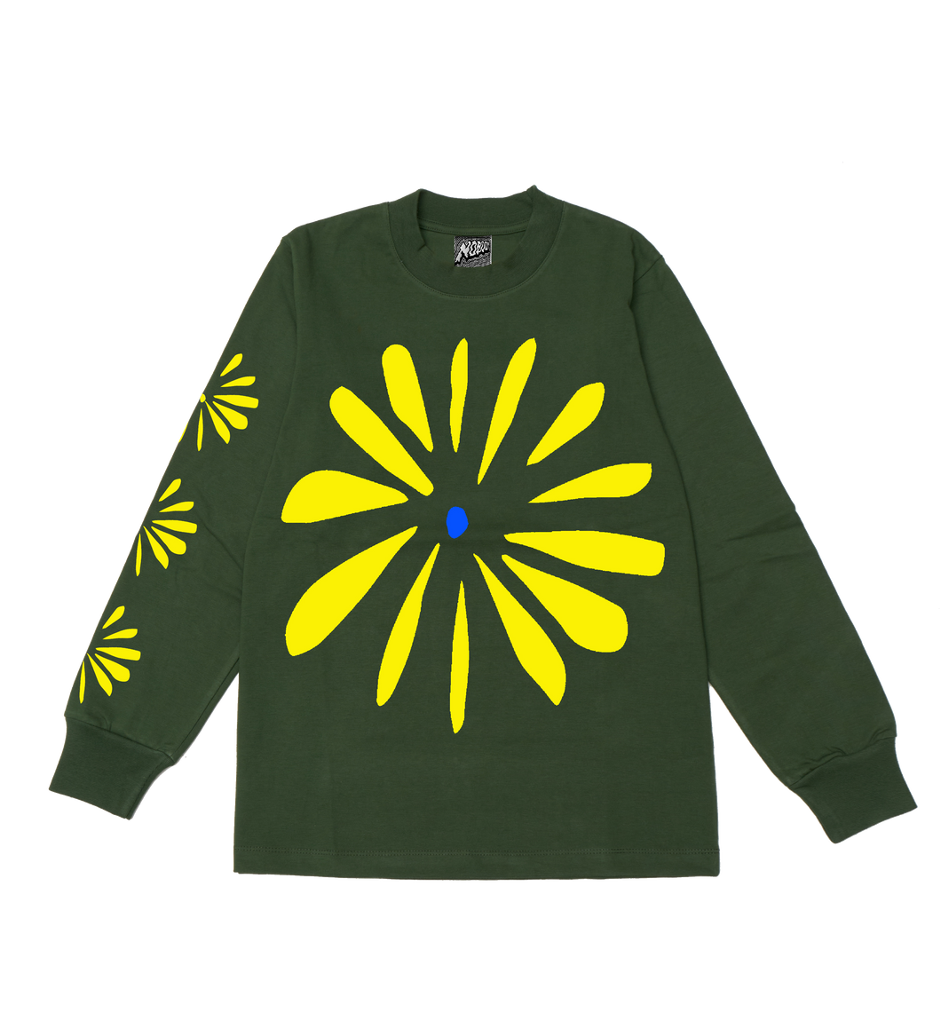 HD MOONFLOWER LOGO HEAVYWEIGHT GREEN L/S