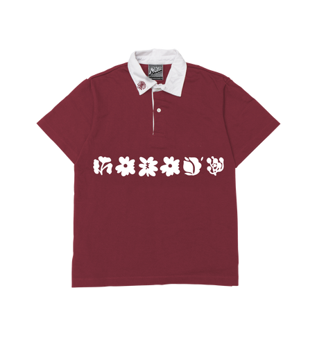 FLOWER STRIPE HEAVYWEIGHT MAROON RUGGER