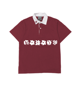FLOWER STRIPE HEAVYWEIGHT MAROON RUGGER